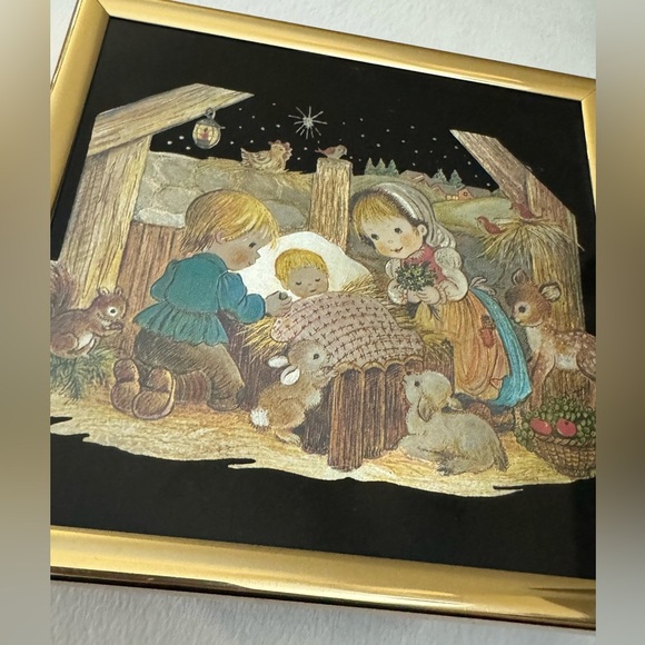 Kafka Screened Vintage Foil Etching Artwork 80’s 90’s Christmas Nativity Scene - Picture 7 of 9